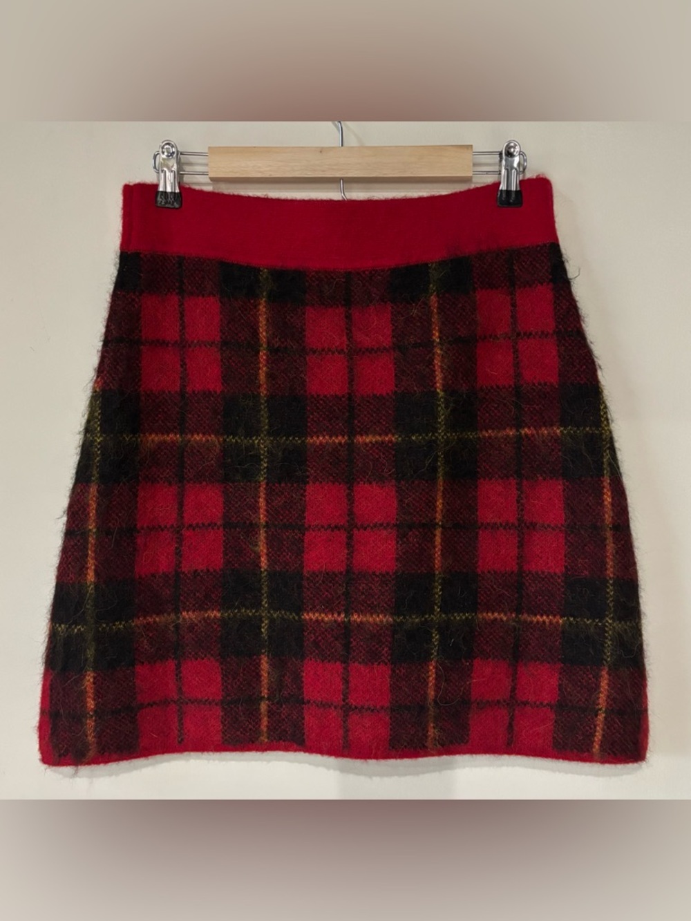 Polo Ralph Lauren  Plaid Alpaca Blend Mini Skirt